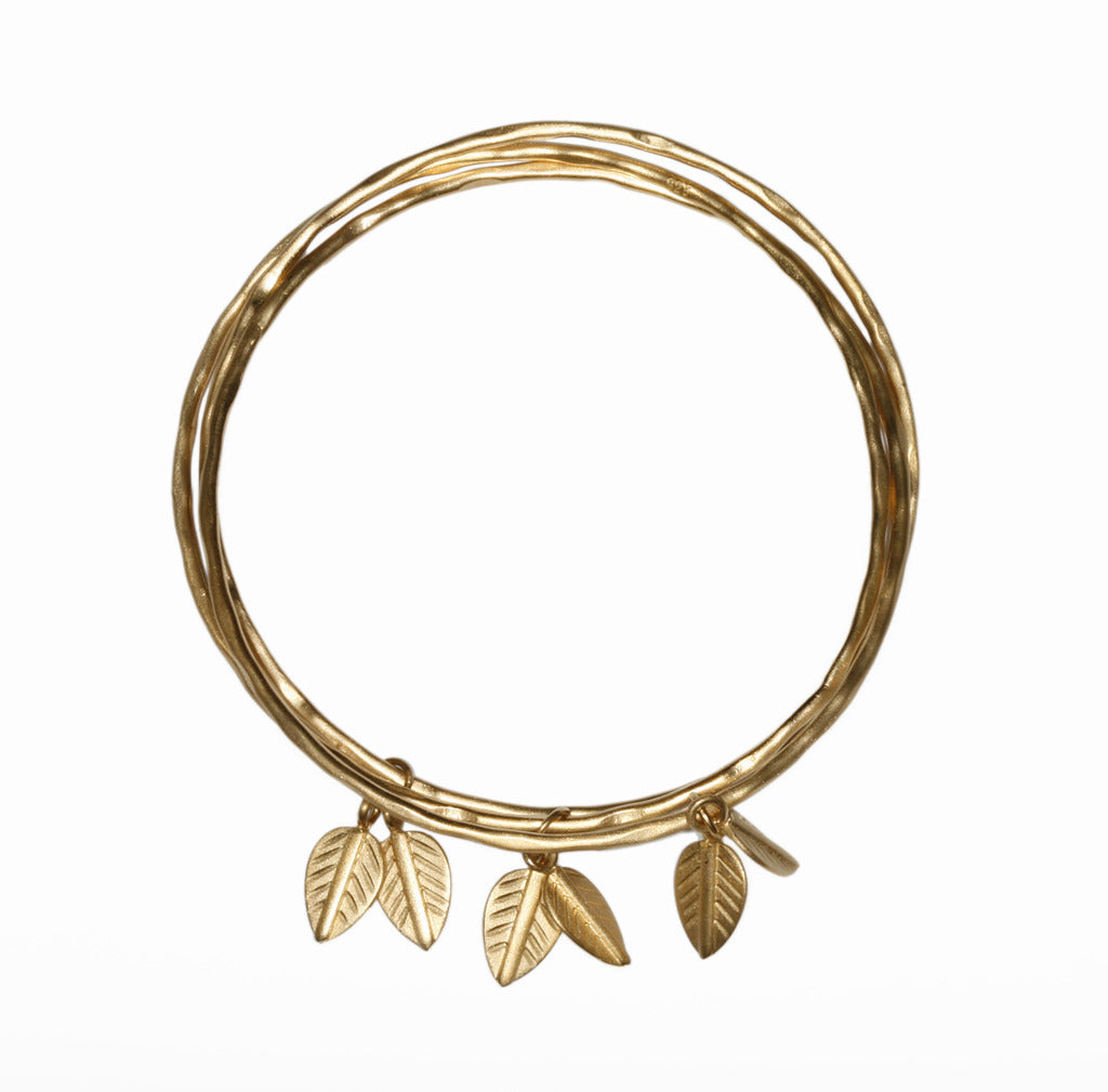 3 Bangles with logo leaves