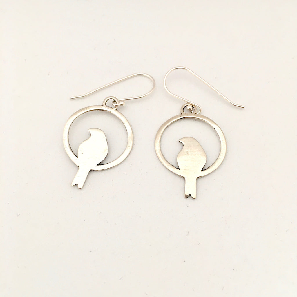 Bird Earrings - Silver