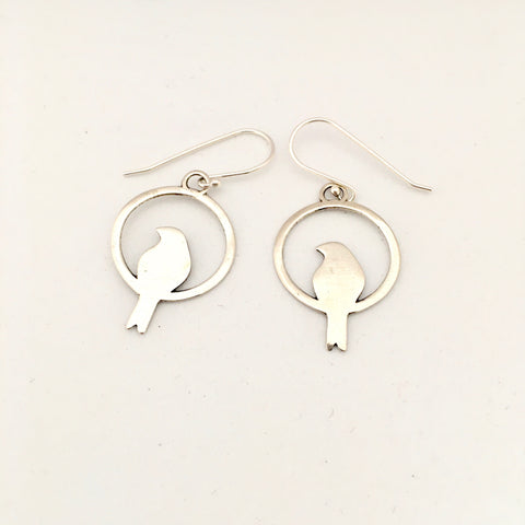 Bird Earrings - Silver