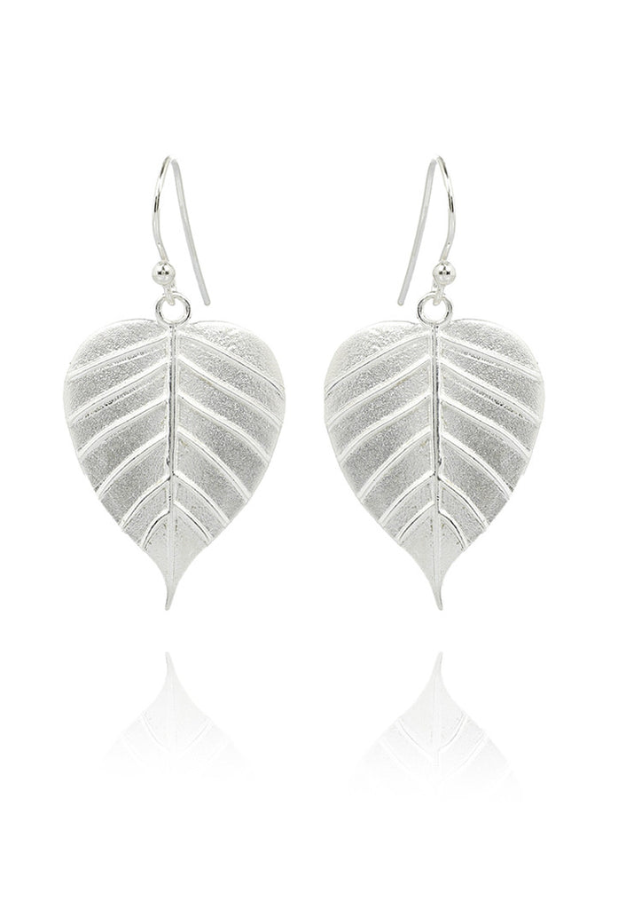 Banyan Tree Leaf Earring Silver