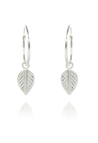 Silver Logo Leaf Single Hoop Earring EXCLUSIVE TO VINNIE DAY