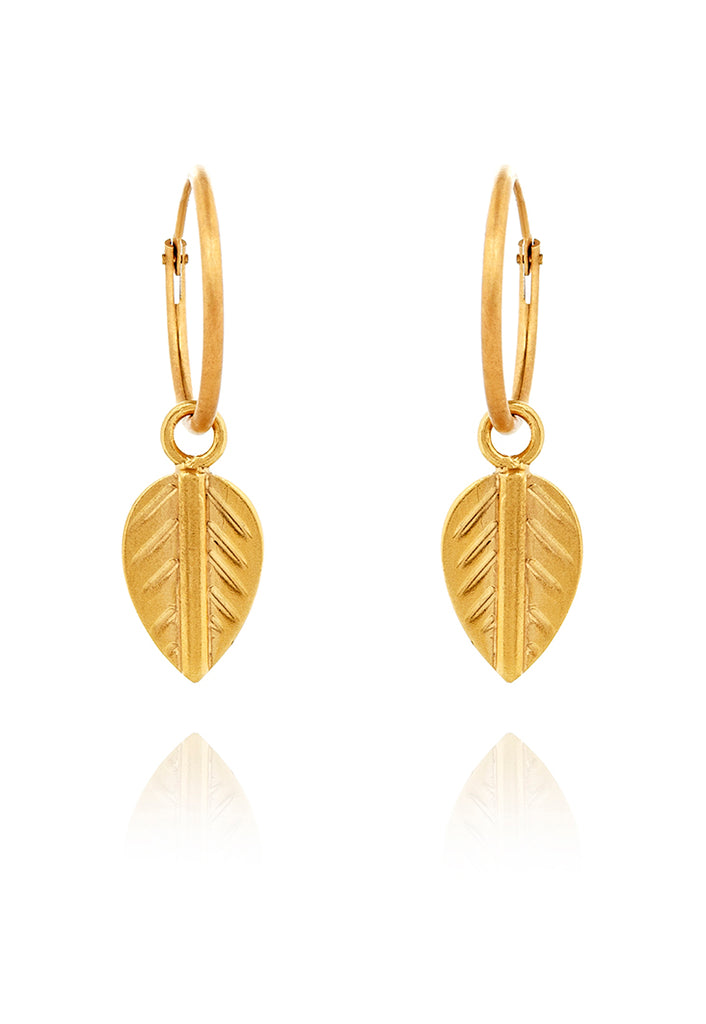 GOLD PLATED logo leaf earring EXCLUSIVE TO VINNIE DAY