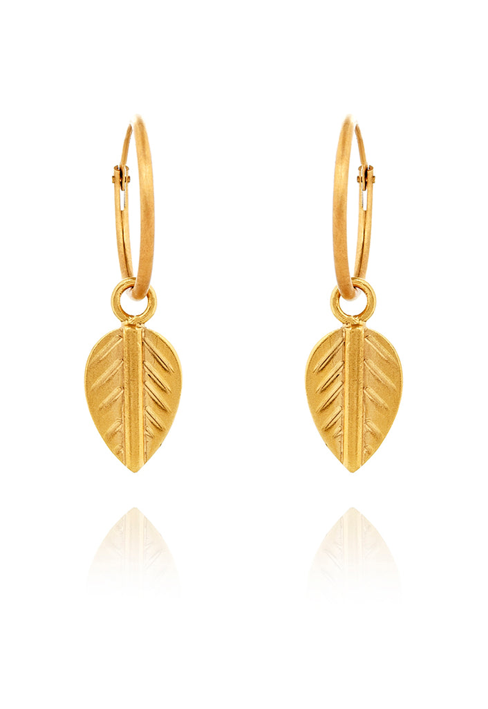 GOLD PLATED logo leaf earring EXCLUSIVE TO VINNIE DAY