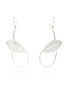 Long Twisted Rabbit Ear Leaf Earring in Silver