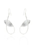 Long Twisted Rabbit Ear Leaf Earring in Silver