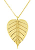 Banyan Tree Leaf Necklace in Gold Plate