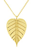 Banyan Tree Leaf Necklace in Gold Plate