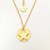 Planetary Disc with matching star Necklace - Gold Plated