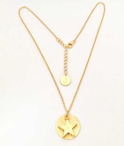 Planetary Disc with matching star Necklace - Gold Plated