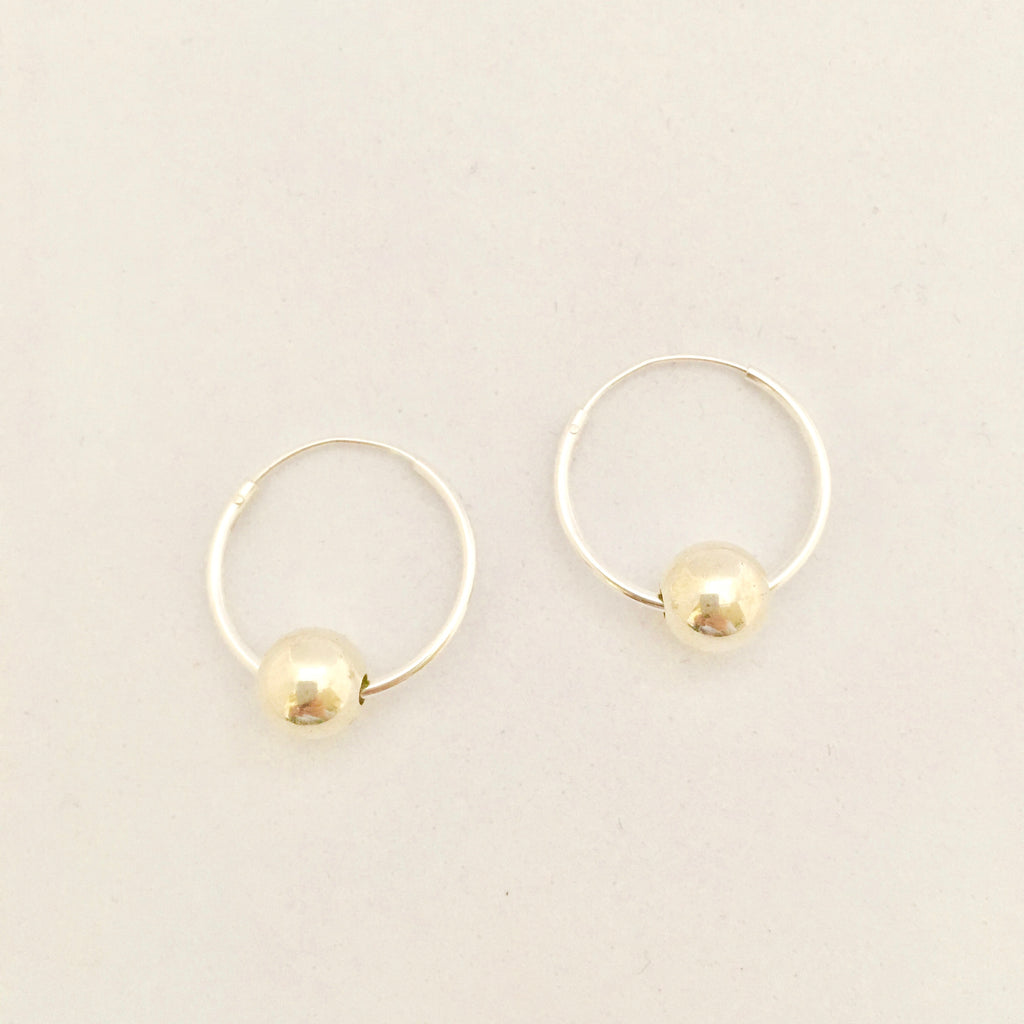 Silver ball Earring