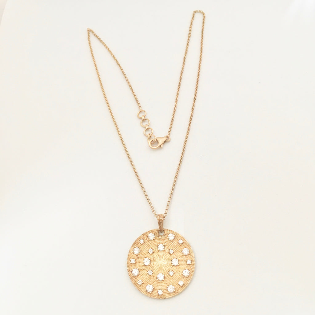 Gold Diamanté Gem Eye Pendant Layered Necklace | New Look