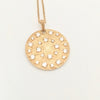 Zirconian diamante disc Necklace - Gold Plated