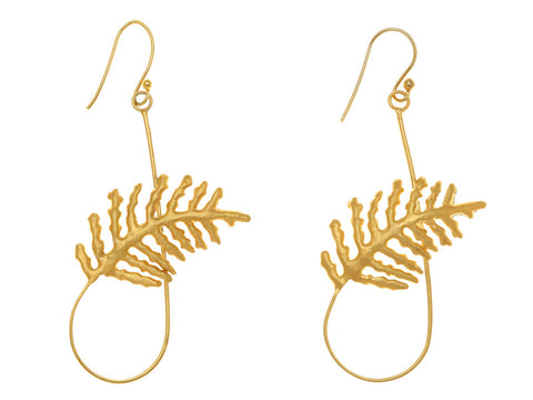 Coconut Leaf Earrings GOLD PLATED