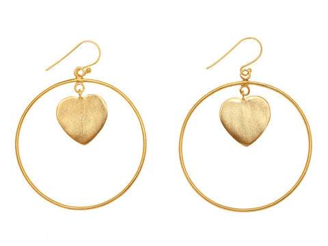 Heart Disc Earring Gold Plate EXCLUSIVE TO VINNIE DAY AS SEEN WORN BY PIPPA MIDDLETON
