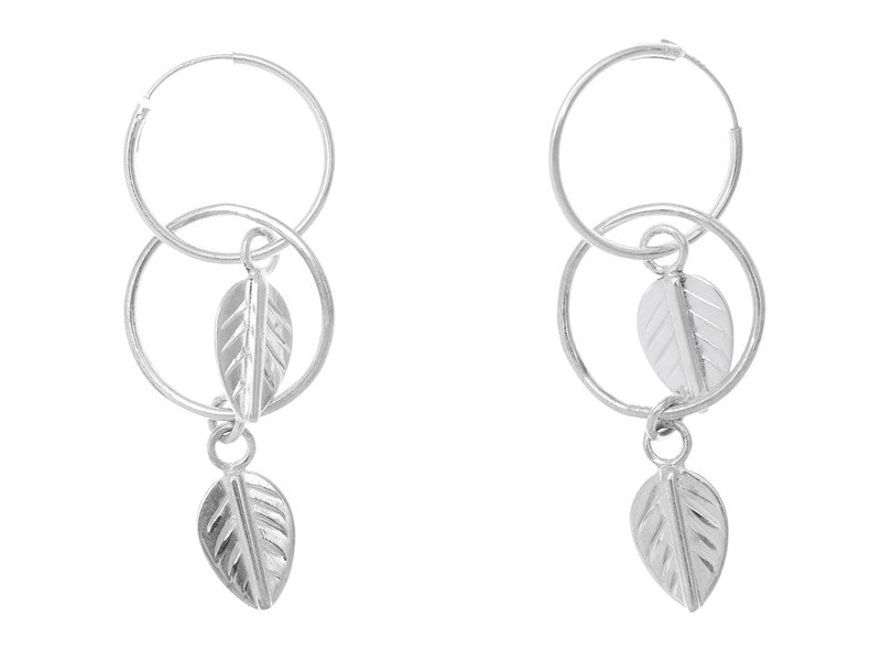 Silver Double Leaf Earring SILVER